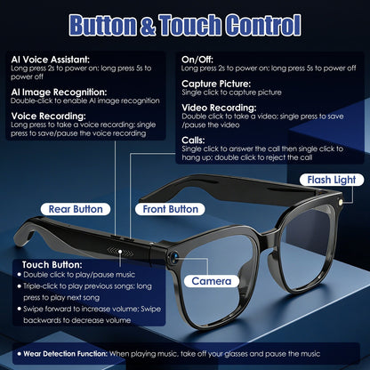 AI Smart Glasses with Camera and Voice Assistant